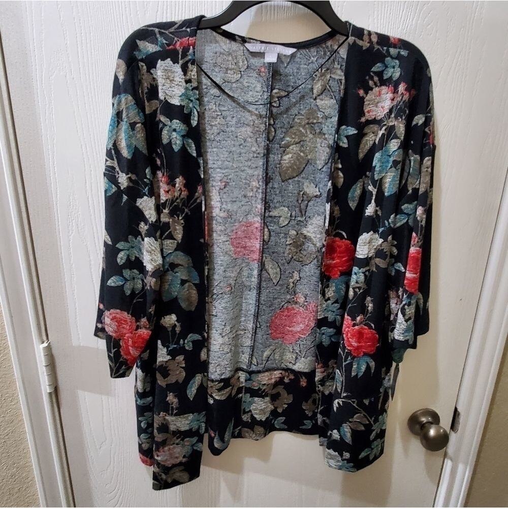 VALERIE Stevens fall floral cardigan size large NEW!!!!‎